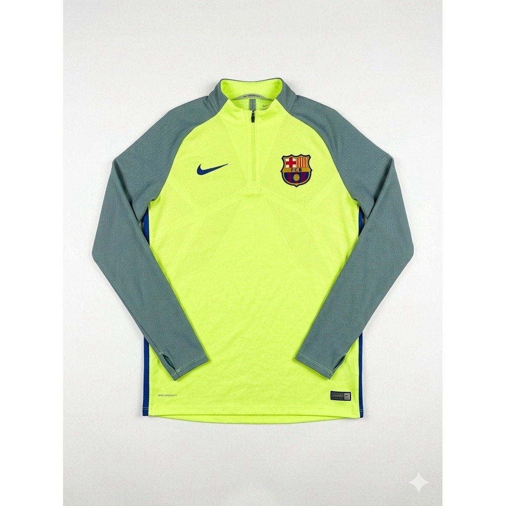 Nike Jersey Men Neon Sz XL FC Barcelona 16-17' AEROSWIFT 2-Tone 1/4 Zip Soccer